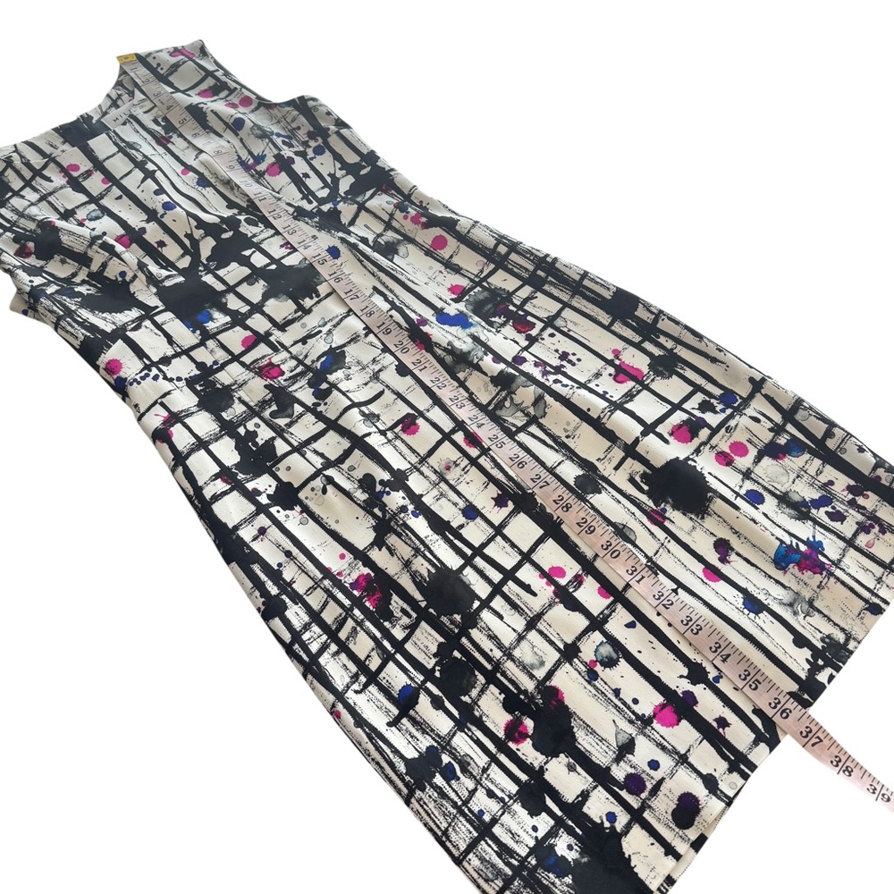 Milly Paint Splatter Scribble Abstract Shift Dress Sleeveless Career Workwear 2 - Picture 16 of 16